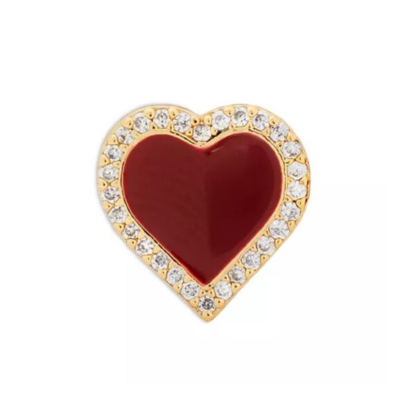 Kate Spade NWT earrings - red heart with pave outline - Picture 8 of 9